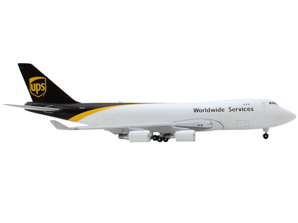 Boeing 747-400F Commercial Aircraft "UPS Worldwide Services" White with Brown Tail 1/400 Diecast Model Airplane by GeminiJets-1